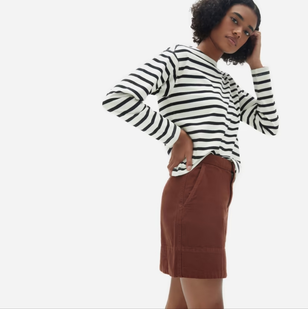 Everlane The Canvas Stamp Skirt in Rosewood Sz. 00